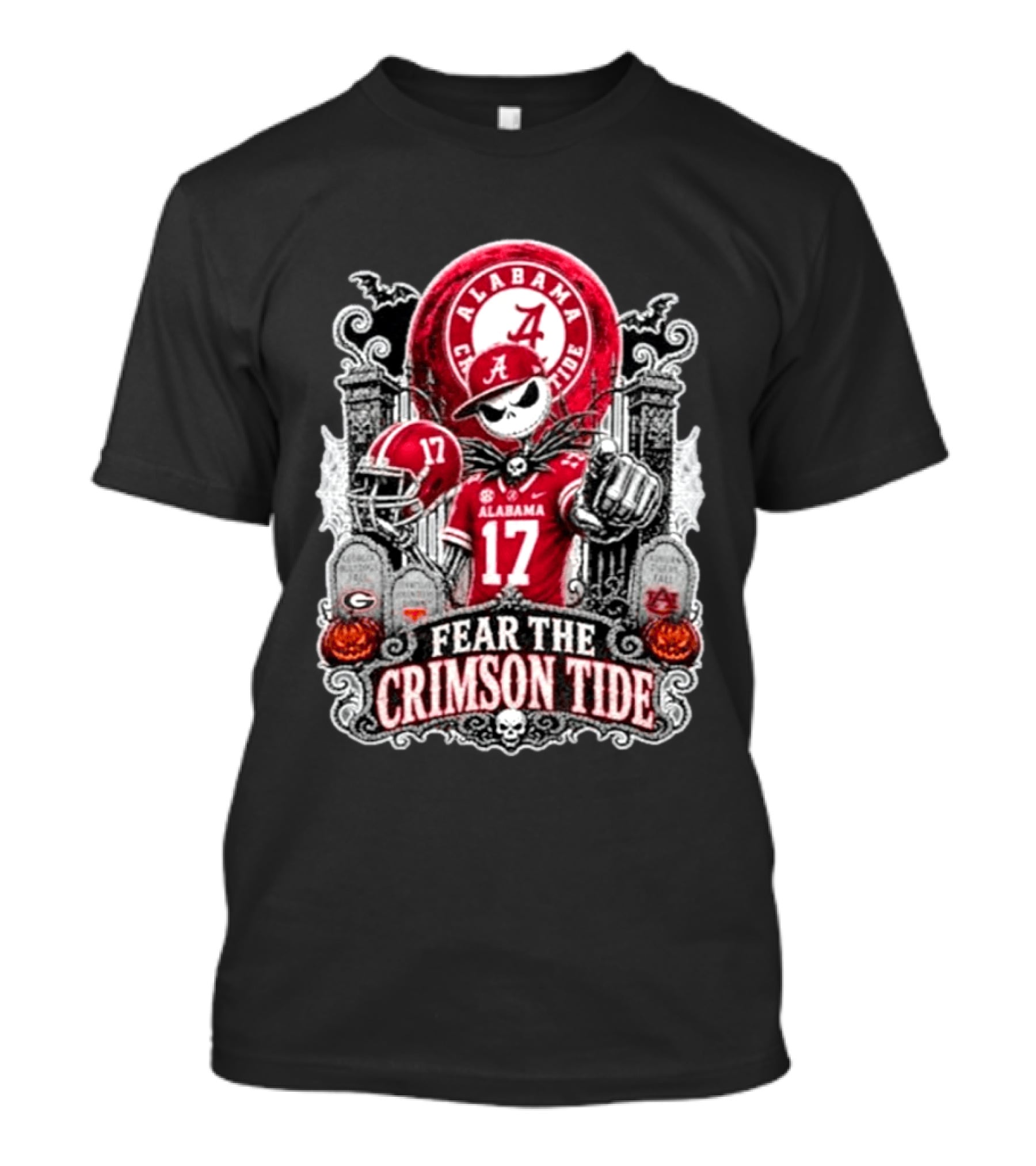 Alabama Crimson Tide Halloween Jack Skellington Fear The Crimson Tide T-Shirt