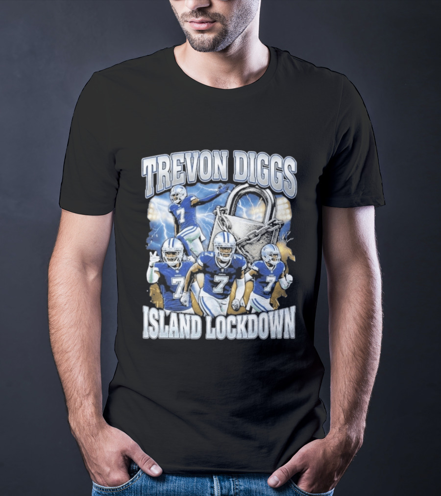 Trevon Diggs Island Lockdown Football Defense Lock With Number 7 T-Shirt