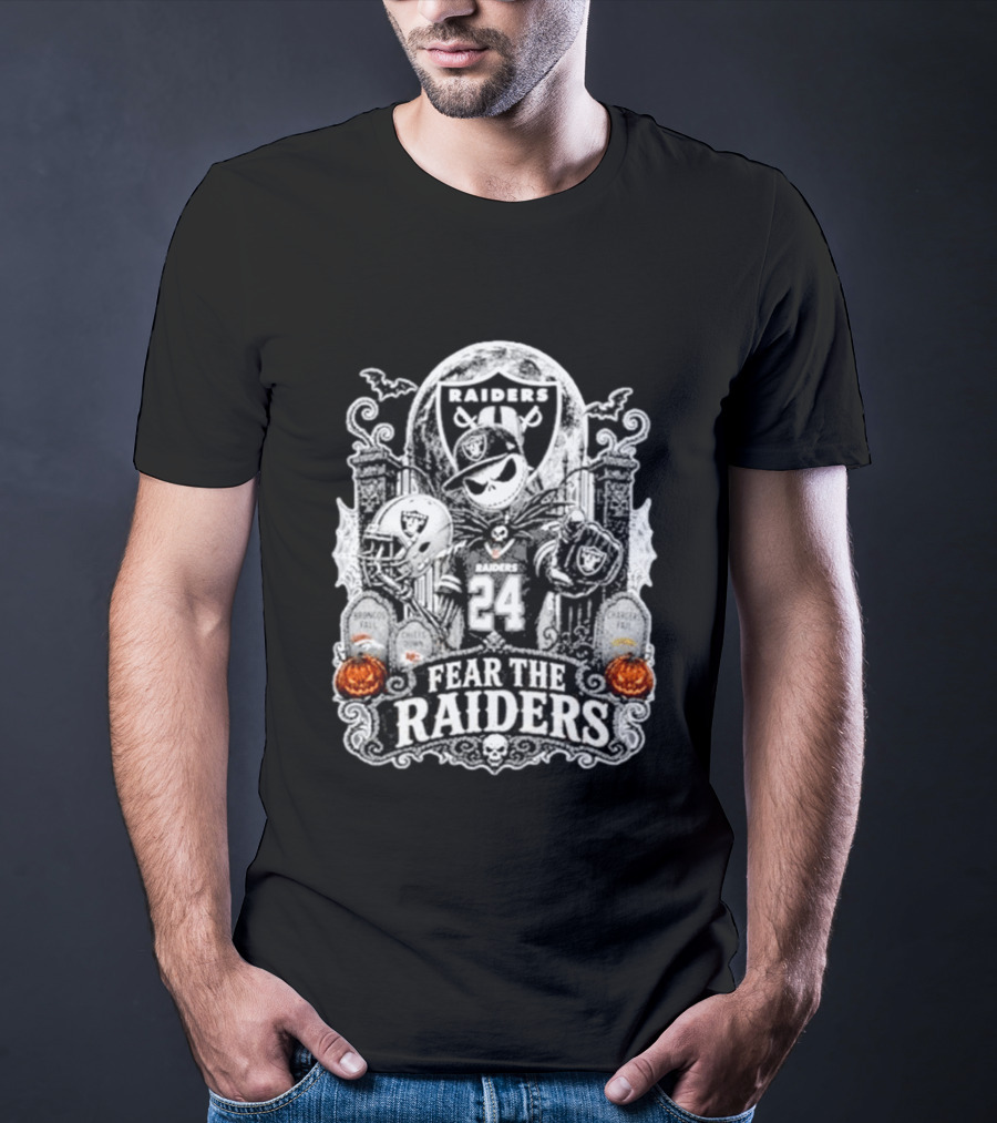 Jack Skellington Las Vegas Raiders Fear The Raiders Halloween NFL T-Shirt