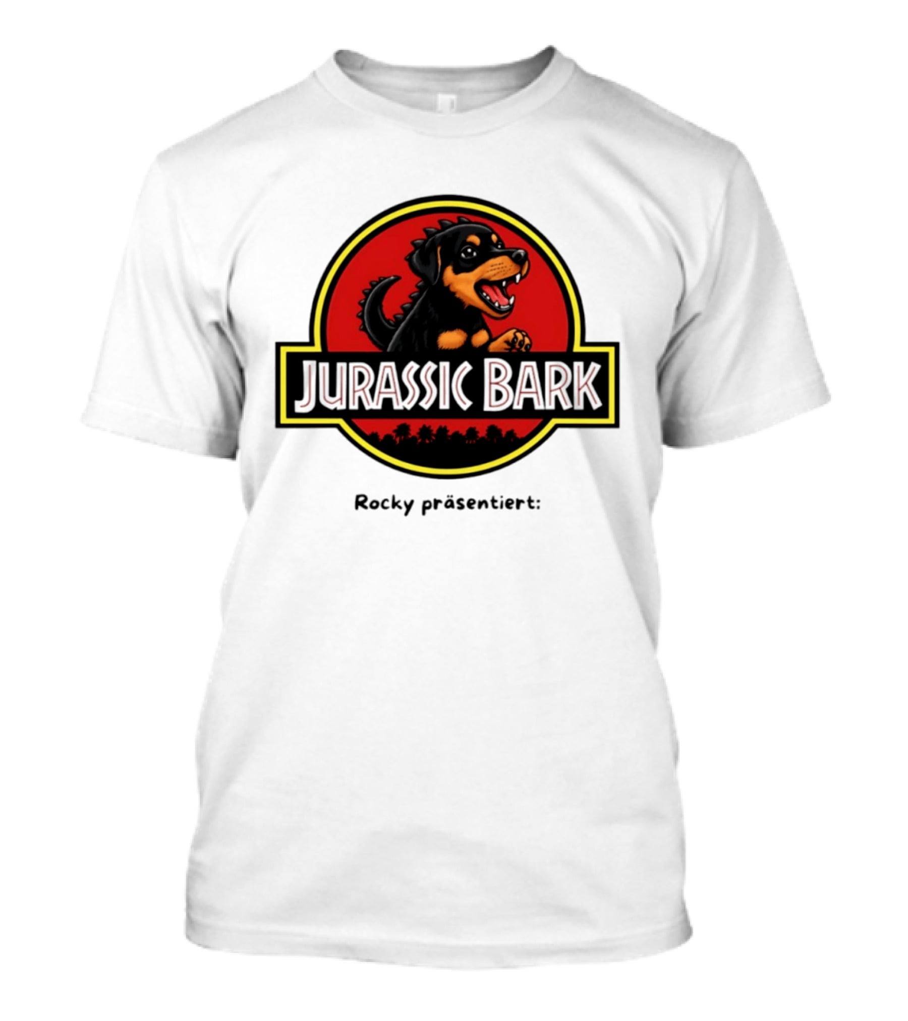 Jurassic Bark Rocky Prasentiert Dinosaur Dog T-Shirt
