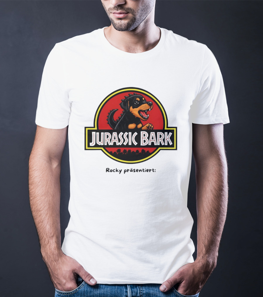 Jurassic Bark Rocky Prasentiert Dinosaur Dog T-Shirt
