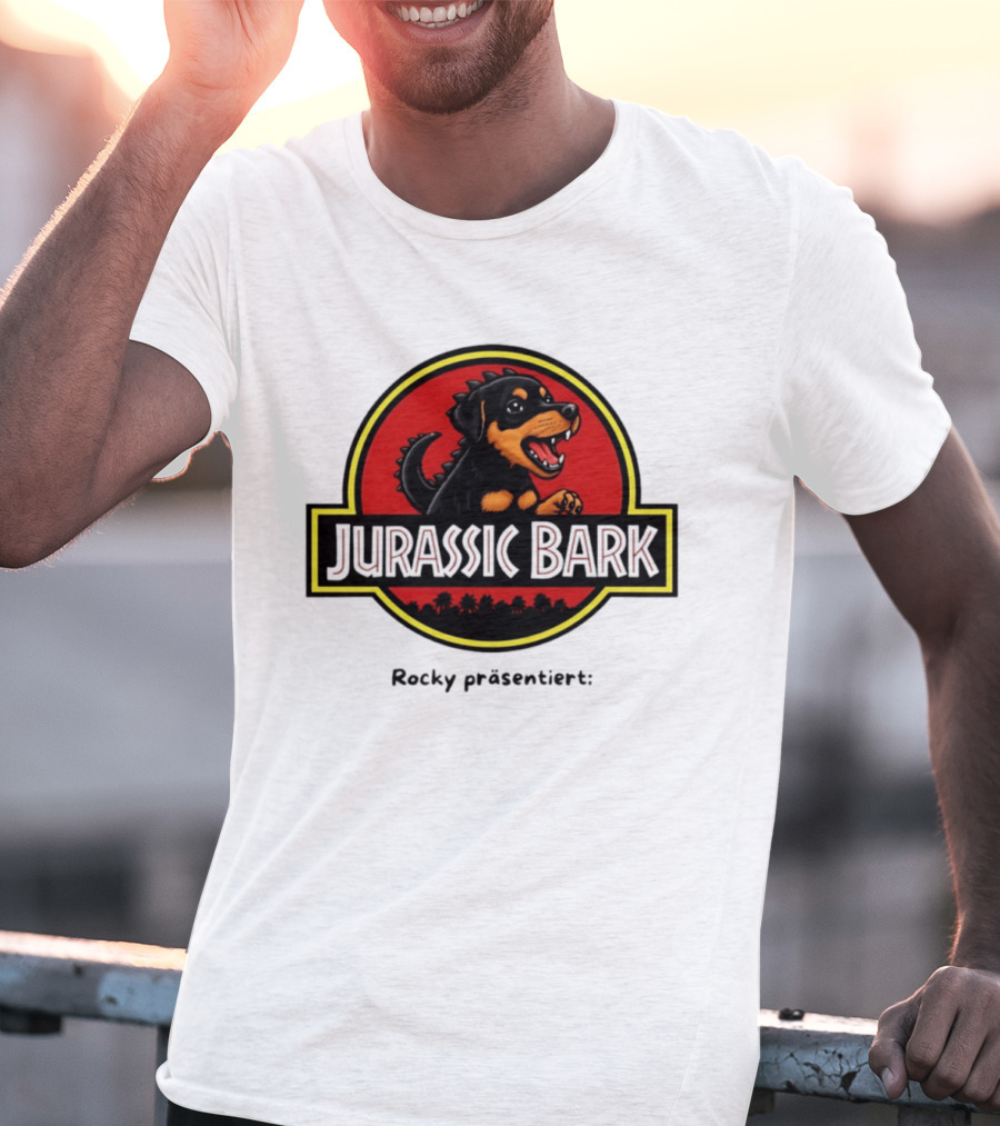 Jurassic Bark Rocky Prasentiert Dinosaur Dog T-Shirt