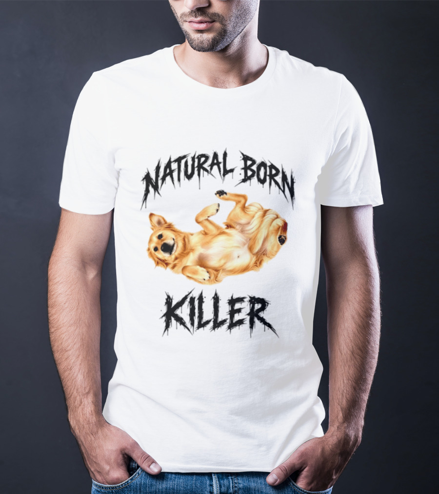 Natural Born Killer Playful Golden Retriever Pose T-Shirt