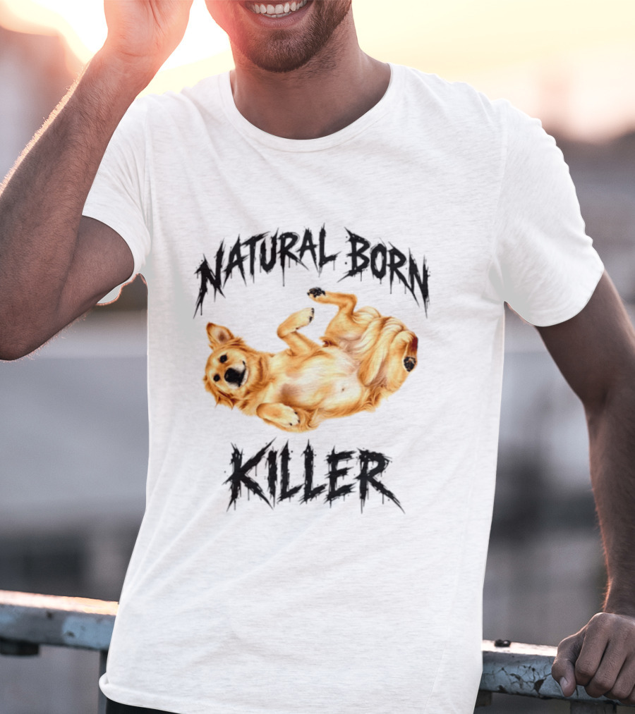 Natural Born Killer Playful Golden Retriever Pose T-Shirt