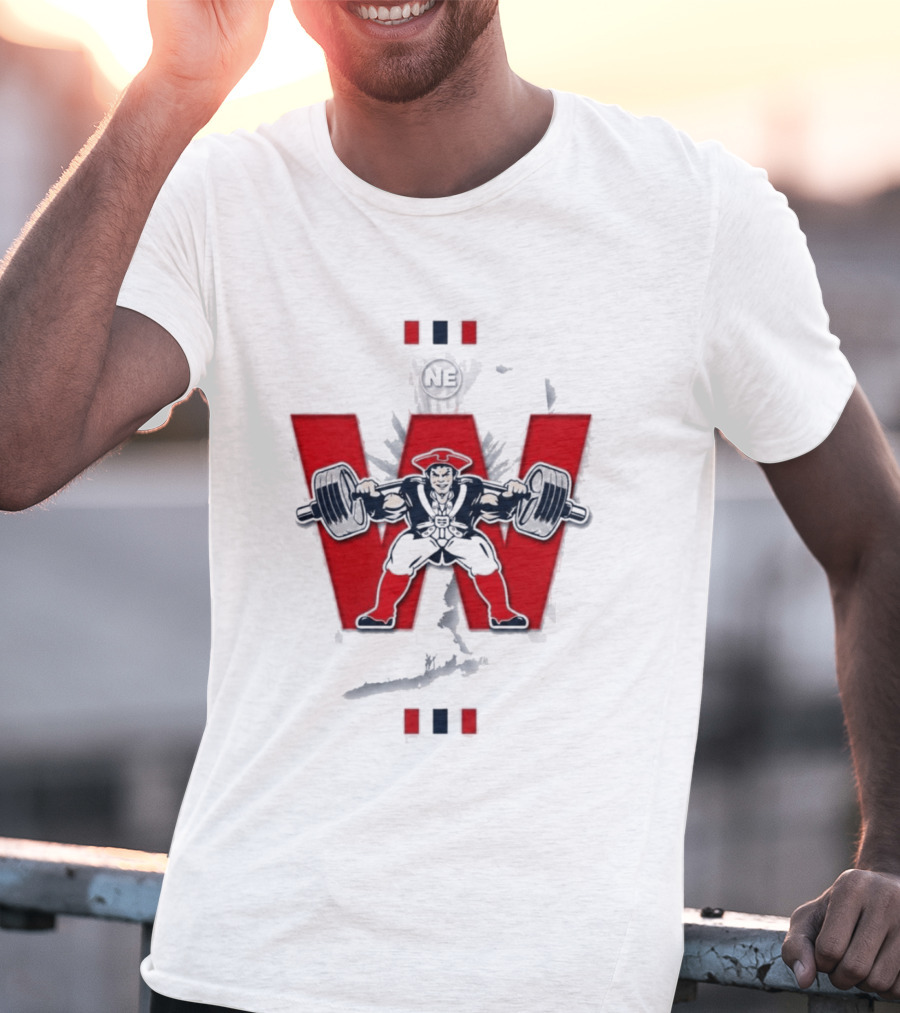 NE Patriots Weightlifting Strong Victory T-Shirt
