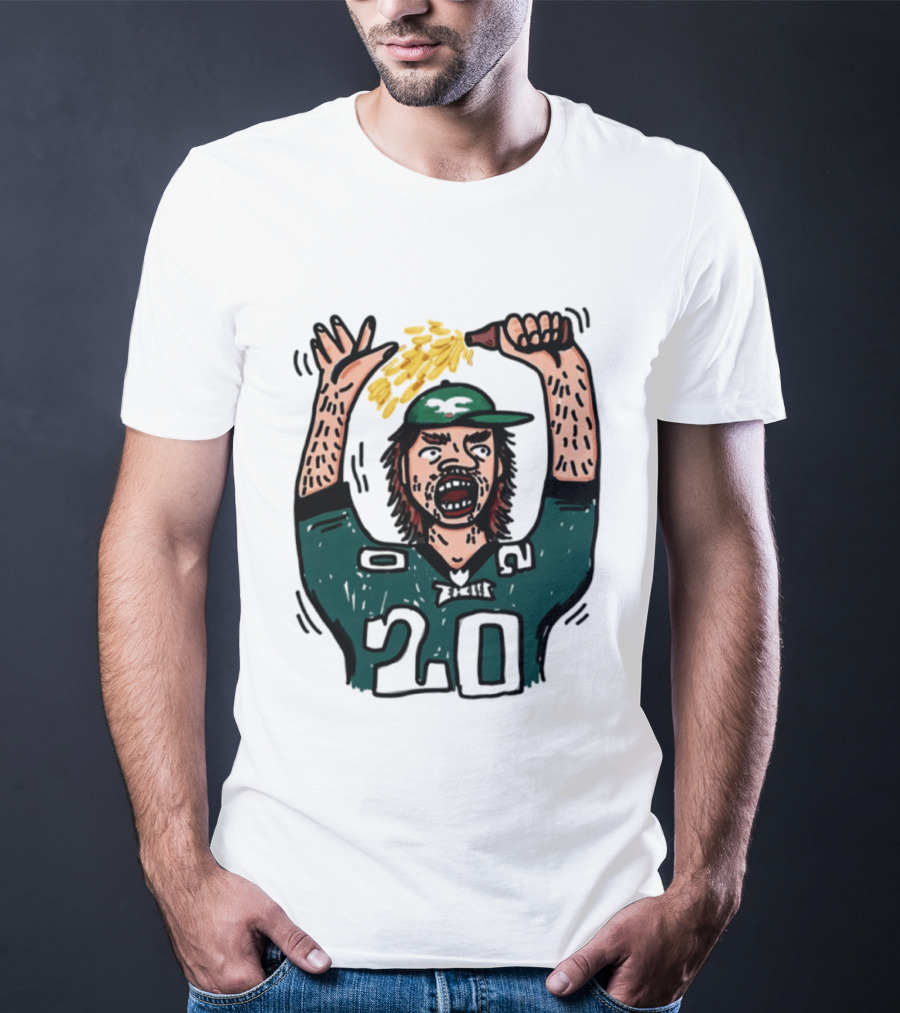 Philadelphia Eagles Angry Philly Fan With Cheesesteak And 20 Jersey T-Shirt