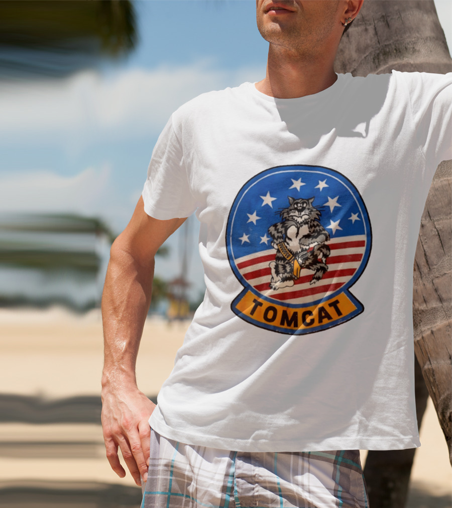 Tomcat 1987 JRS Enterprises Stars And Stripes Cat T-Shirt