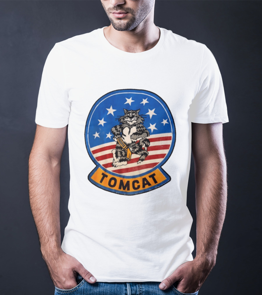 Tomcat 1987 JRS Enterprises Stars And Stripes Cat T-Shirt