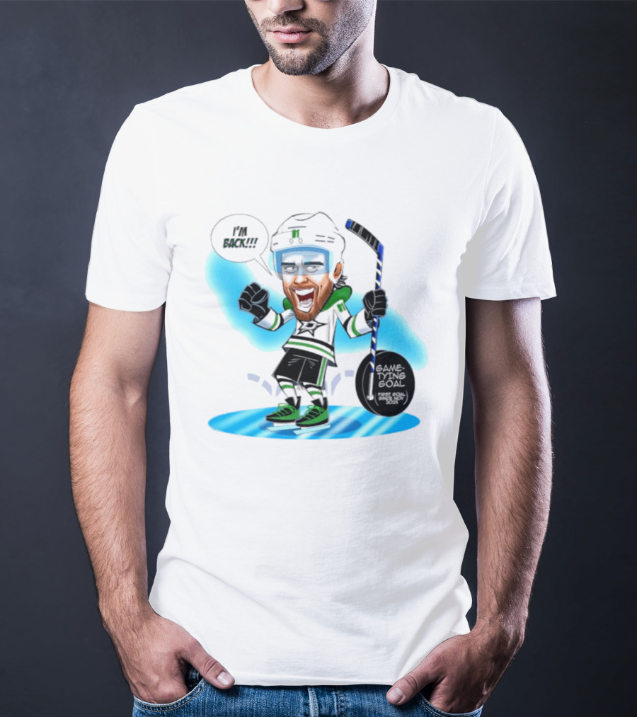 Tyler Seguin Dallas Stars I'm Back Game Tying Goal Hockey Caricature T-Shirt