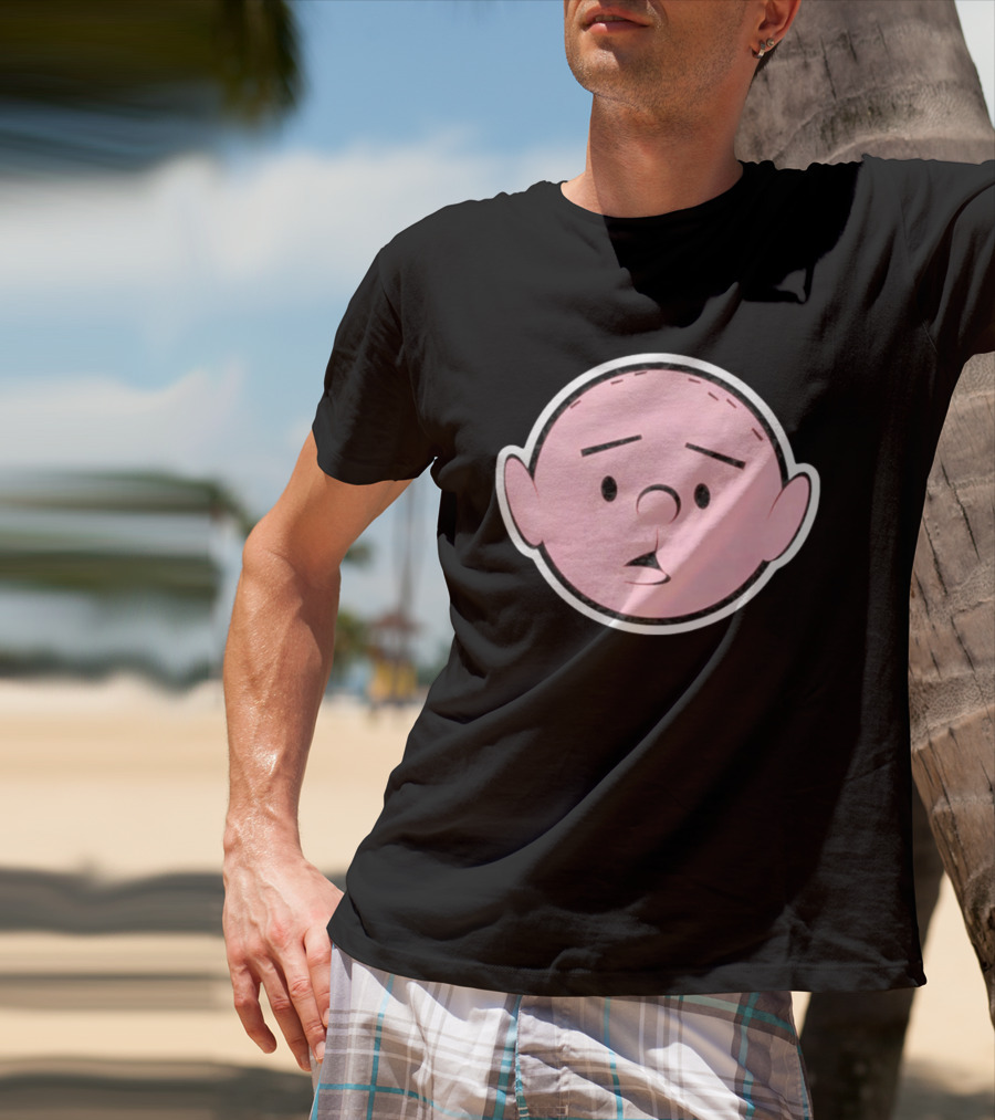 Cartoon Karl Pilkington Sticker Face Drawing T-Shirt