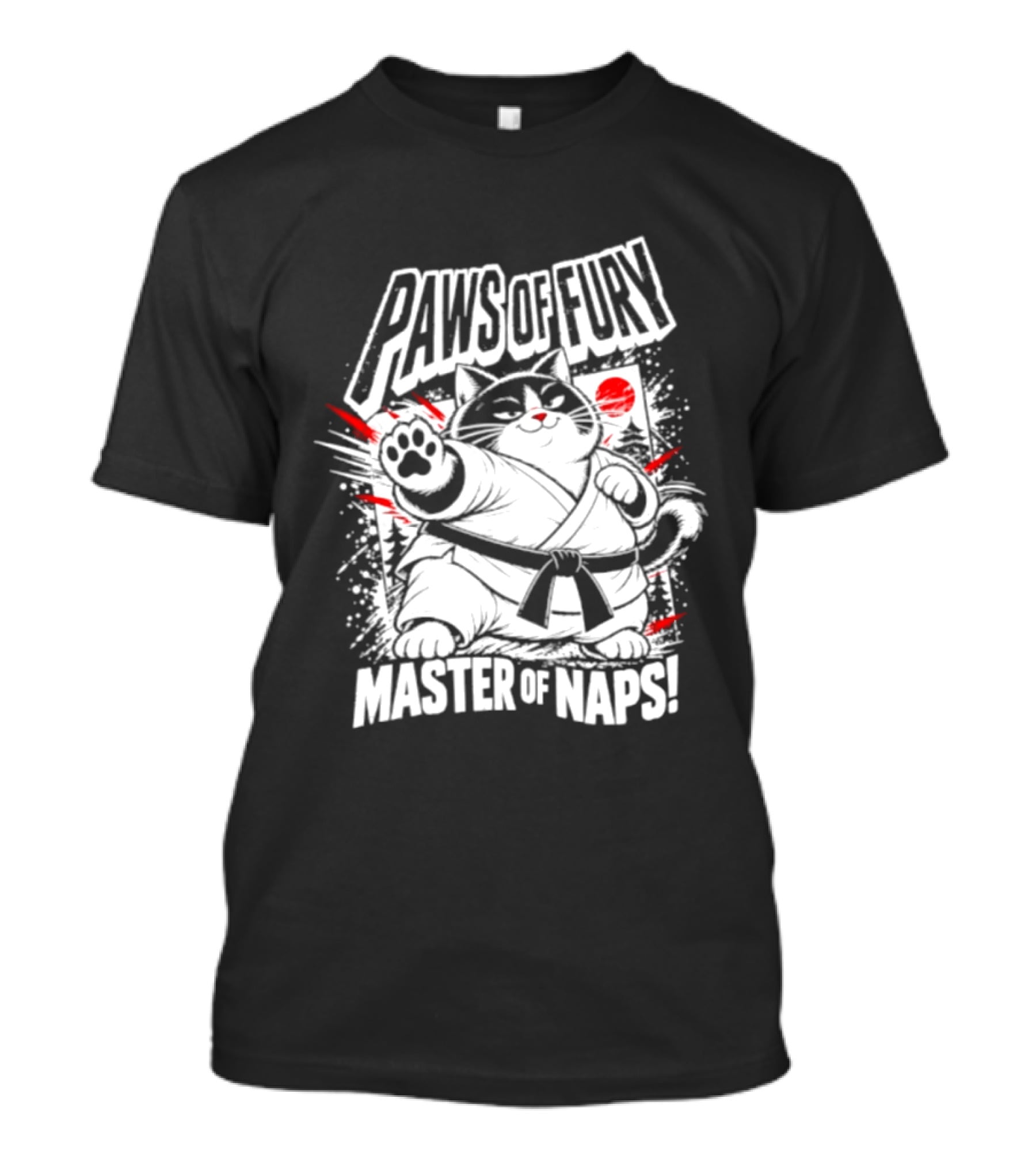 Paws Of Fury Karate Cat Master Of Naps Relaxation Expert T-Shirt