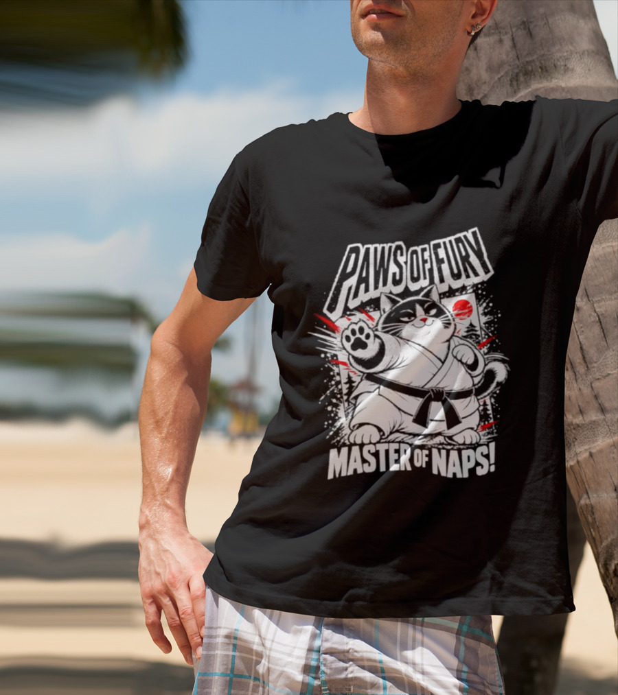 Paws Of Fury Karate Cat Master Of Naps Relaxation Expert T-Shirt