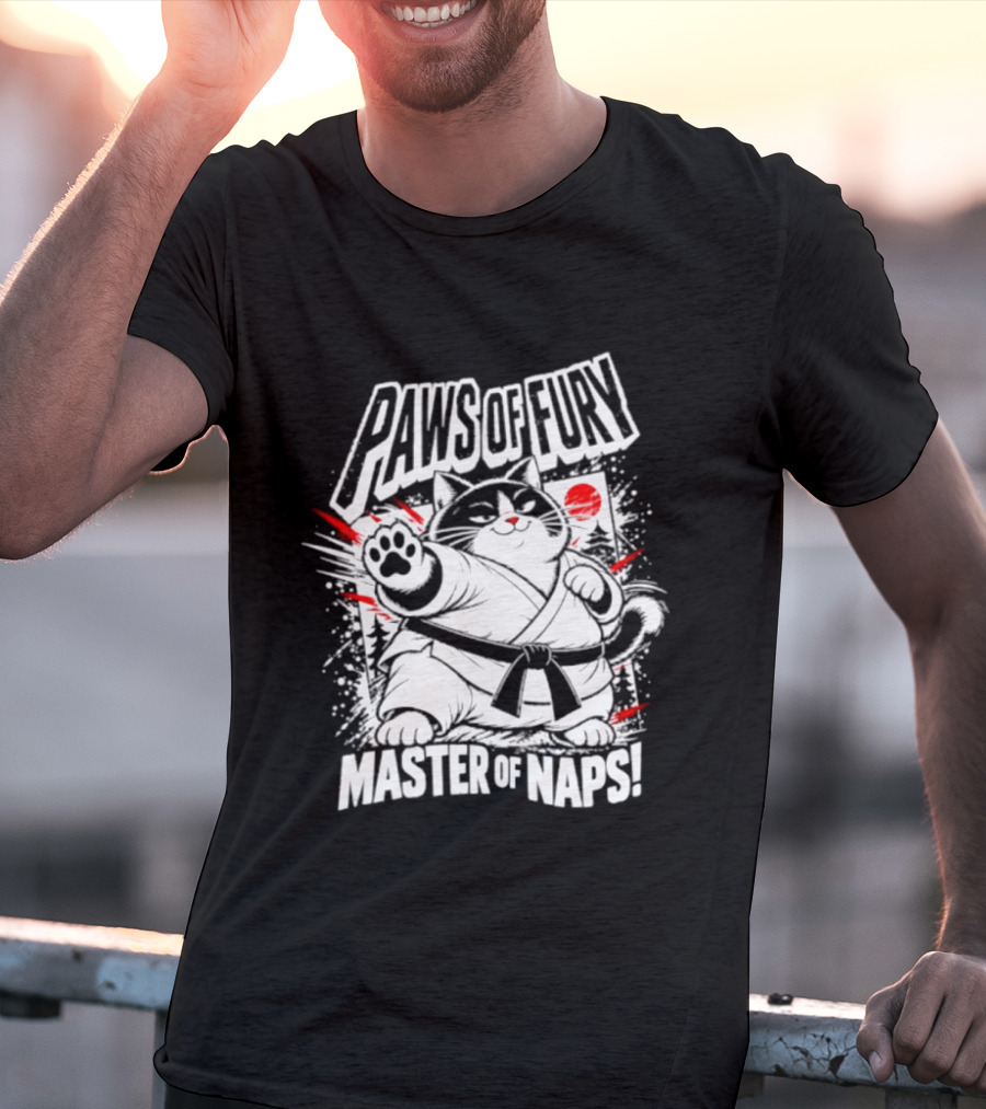 Paws Of Fury Karate Cat Master Of Naps Relaxation Expert T-Shirt