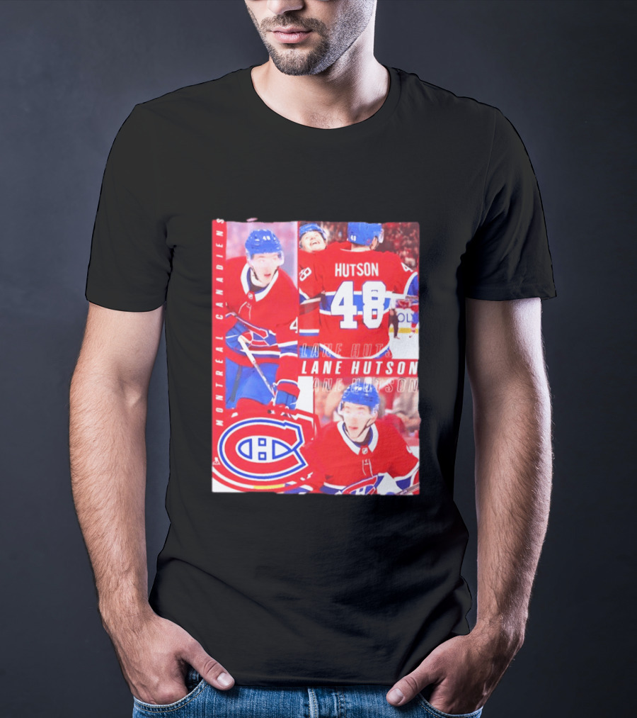Montreal Canadiens Lane Hutson 48 All For One Moment T-Shirt