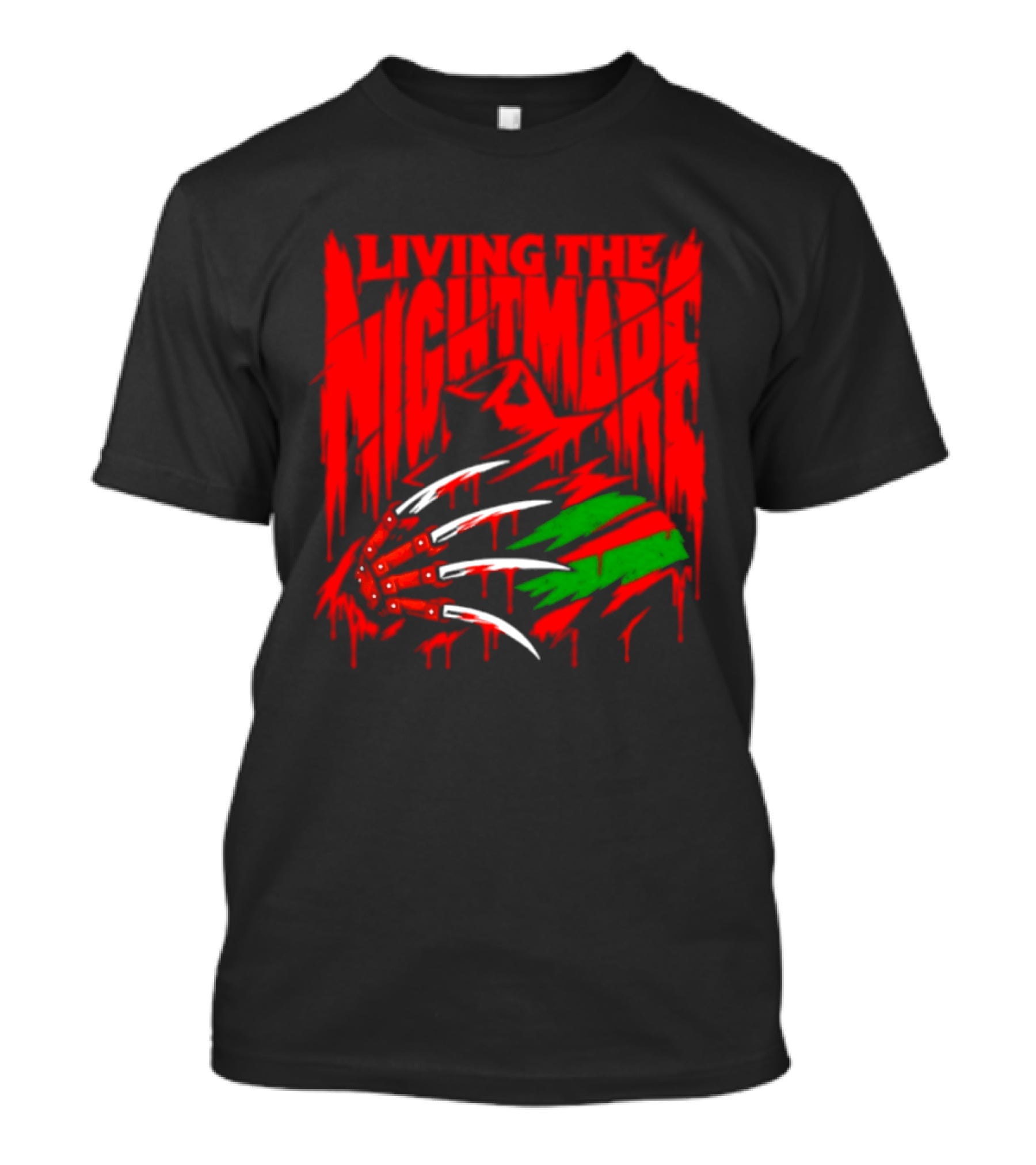 Living The Nightmare Freddy Krueger Halloween Claw Horror Movie T-Shirt