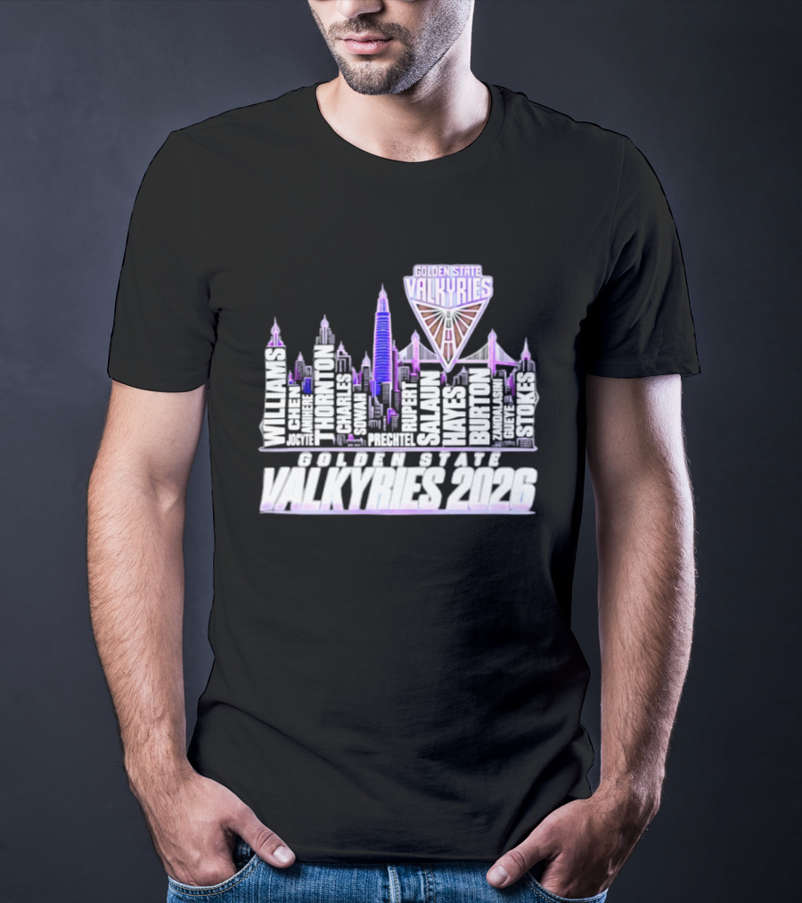 Golden State Valkyries Players Name City Skyline 2026 T-Shirt