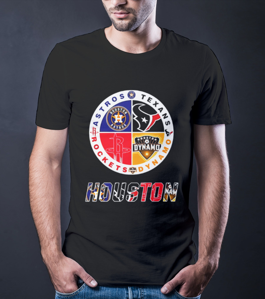 Houston Astros Texans Rockets Dynamo Sports Teams Fan Collection T-Shirt