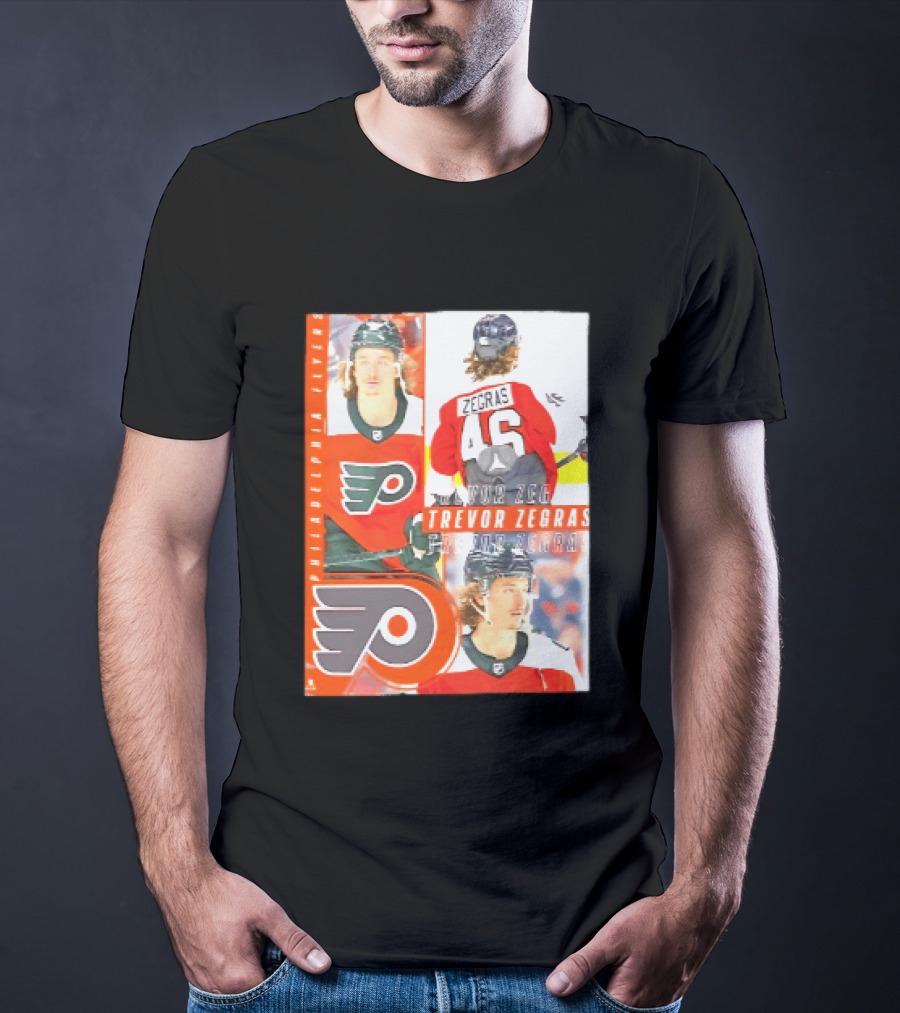 Philadelphia Flyers Trevor Zegras 46 Hockey Moment T-Shirt