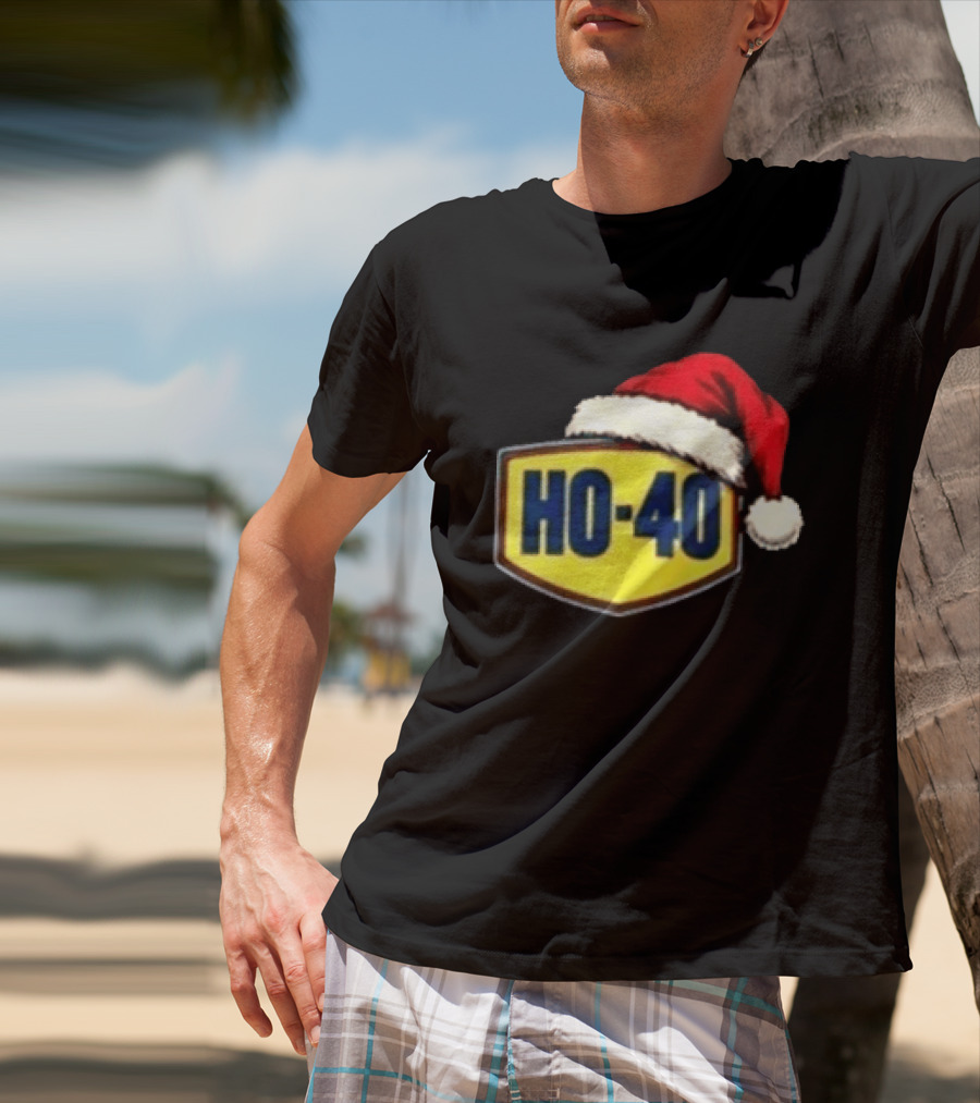 HO 40 Santa Hat Christmas Humor For Mechanic Enthusiasts T-Shirt