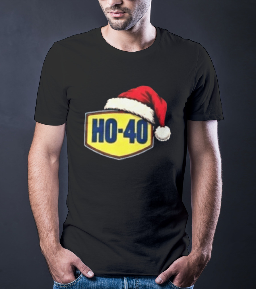 HO 40 Santa Hat Christmas Humor For Mechanic Enthusiasts T-Shirt