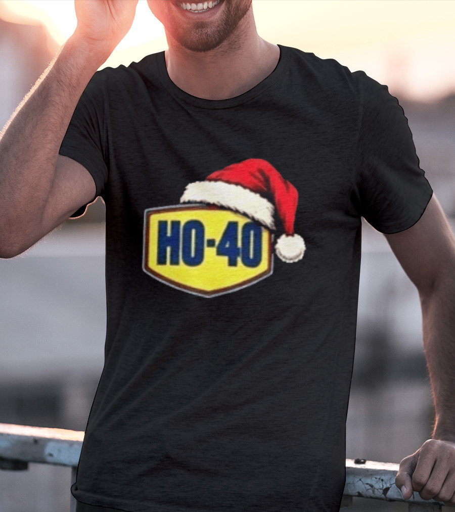 HO 40 Santa Hat Christmas Humor For Mechanic Enthusiasts T-Shirt