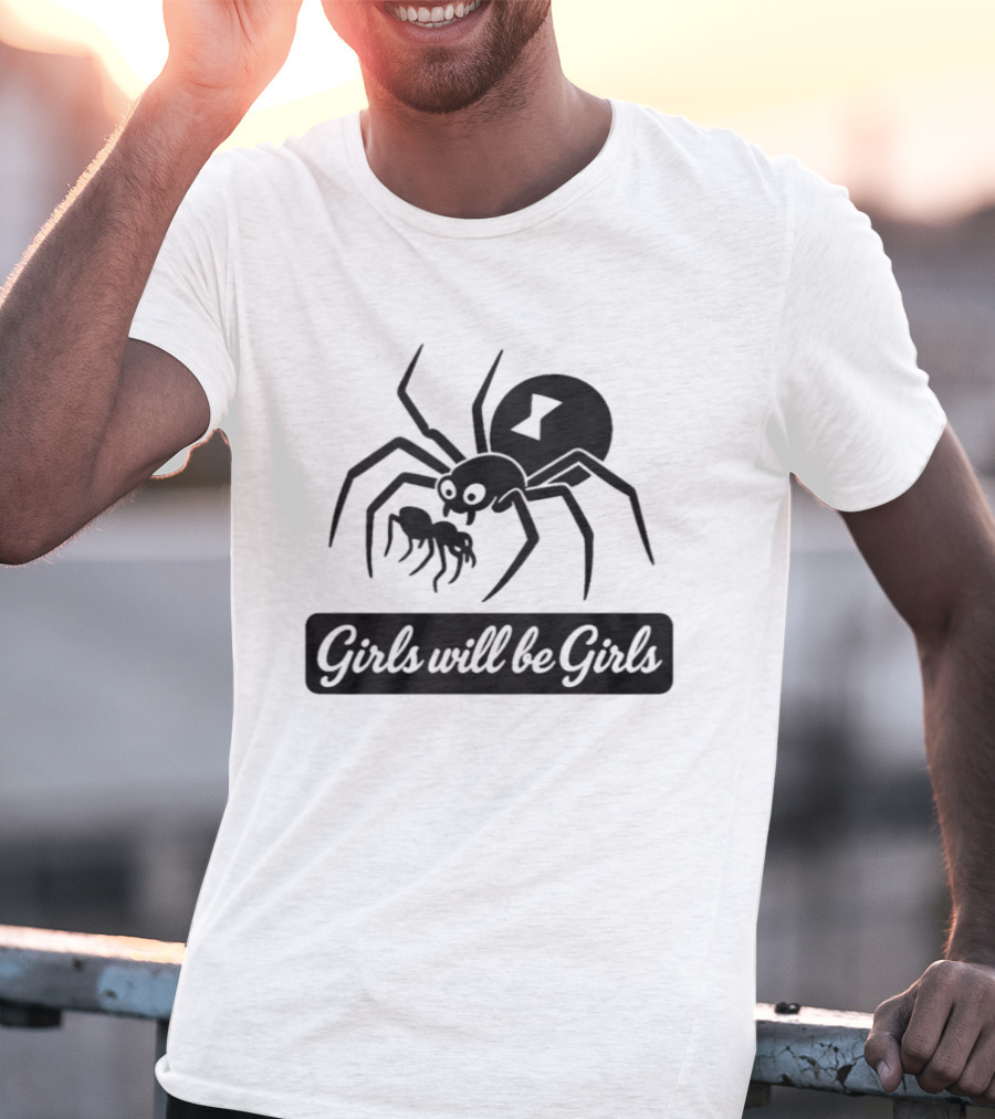 Girls Will Be Girls Black Widow Spider T-Shirt