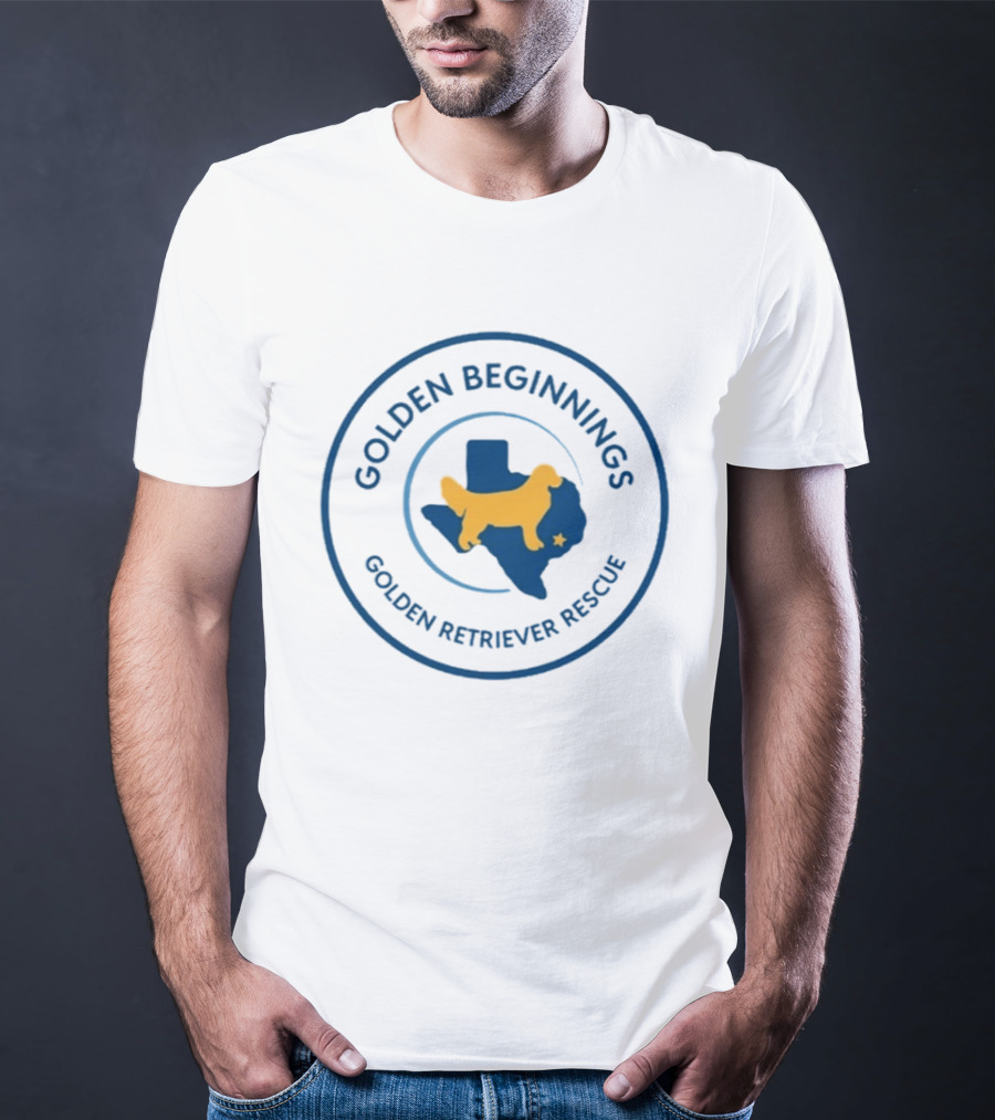 Golden Beginnings Golden Retriever Rescue Texas Map Dog T-Shirt