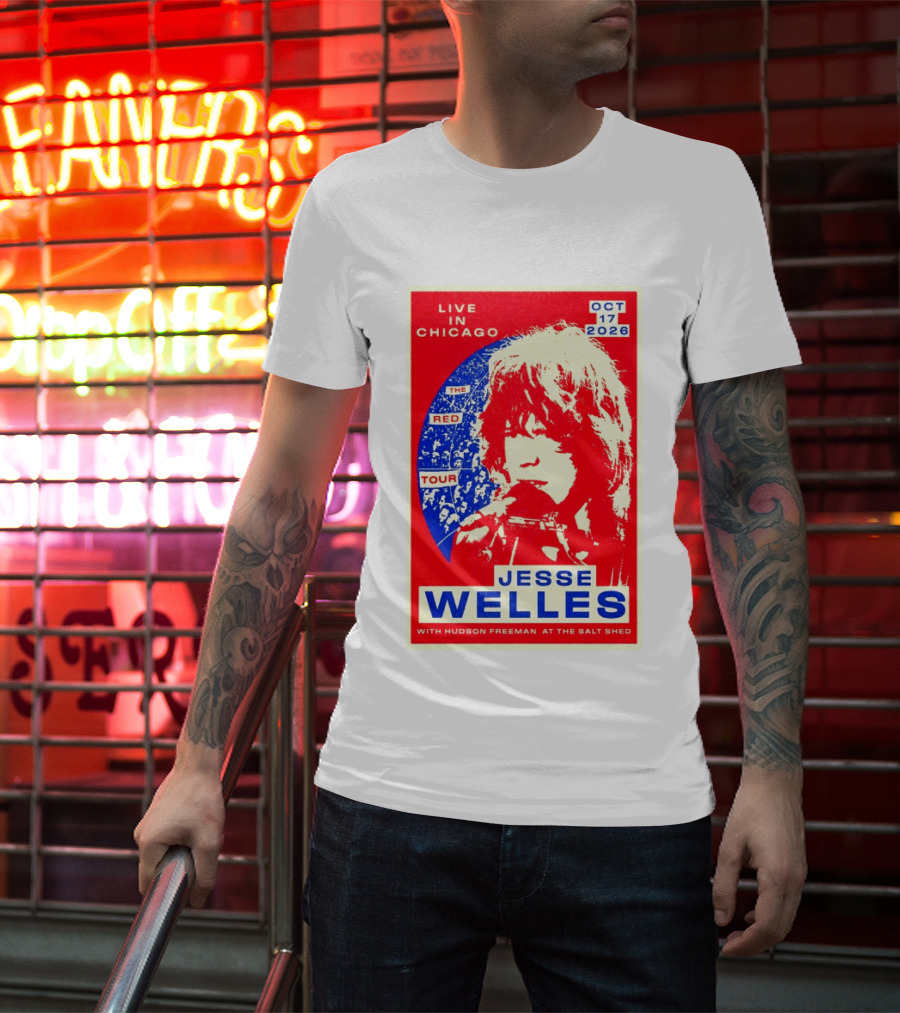 Live In Chicago Jesse Welles The Red Tour Oct 17 2026 With Hudson Freeman At The Salt Shed T-Shirt
