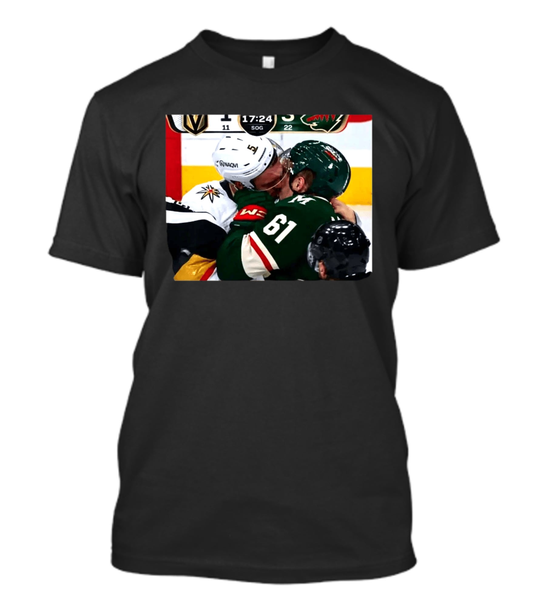 Lorenz And Lauzon Kissing Fight Vegas Golden Knights Minnesota Wild NHL Hockey T-Shirt