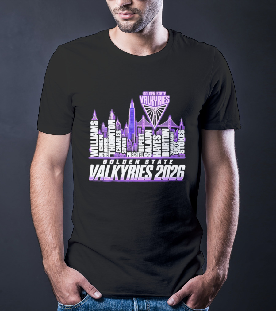 Golden State Valkyries 2026 WNBA City Name Player Skyline Light T-Shirt