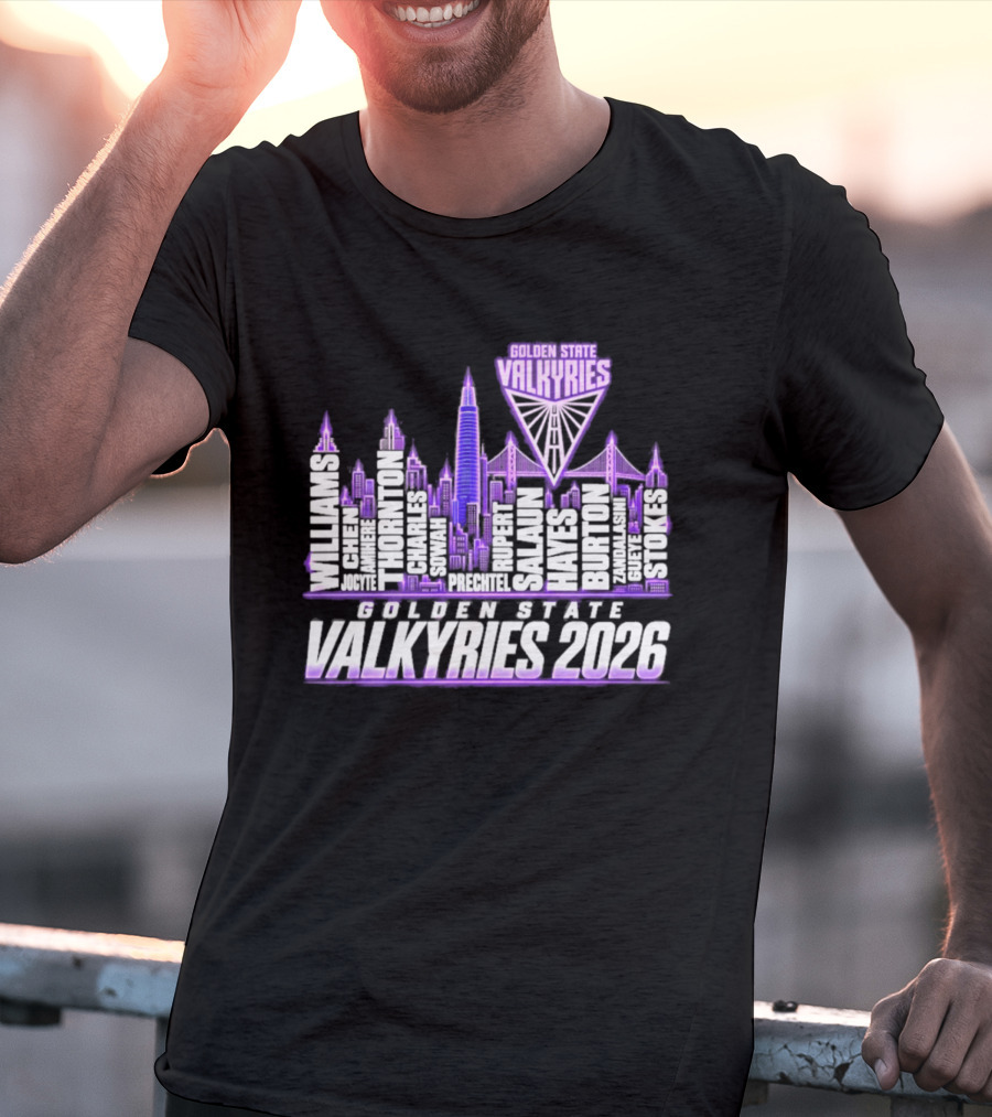 Golden State Valkyries 2026 WNBA City Name Player Skyline Light T-Shirt