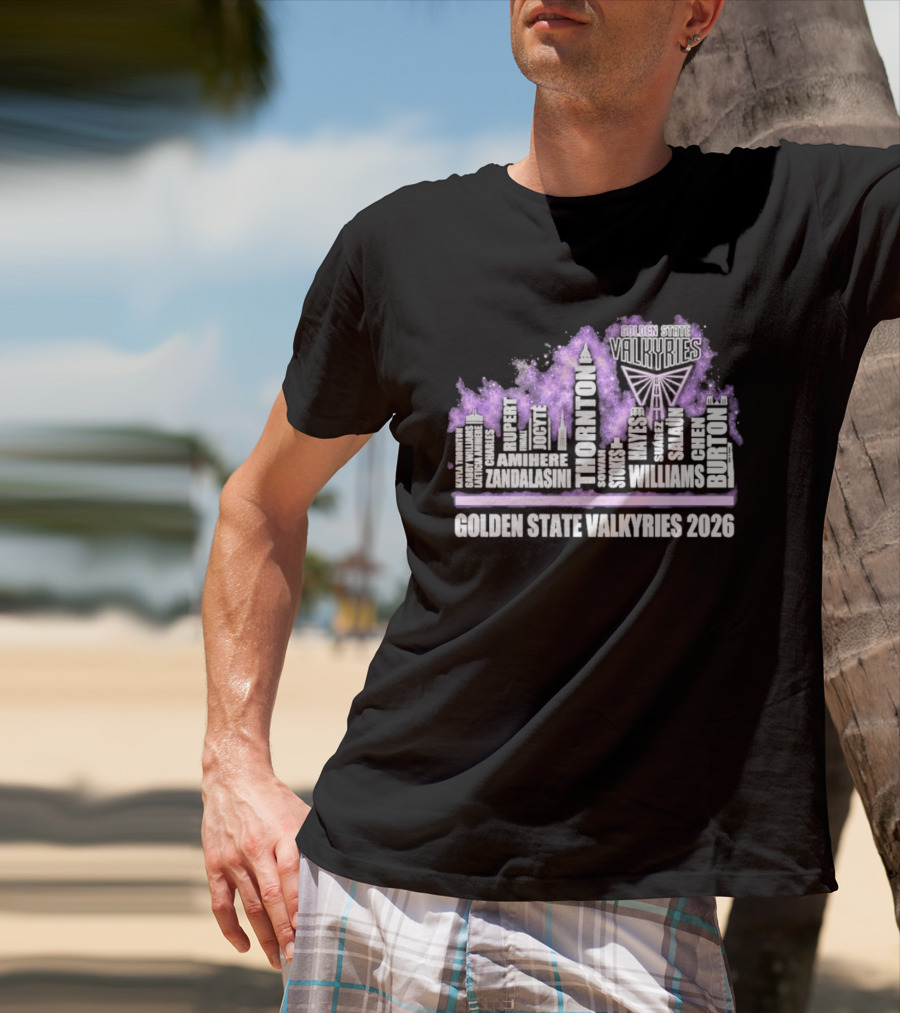 Golden State Valkyries 2026 WNBA Skyline Butterfly T-Shirt