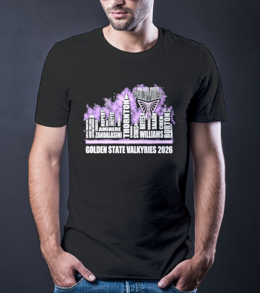 Golden State Valkyries 2026 WNBA Skyline Butterfly T-Shirt