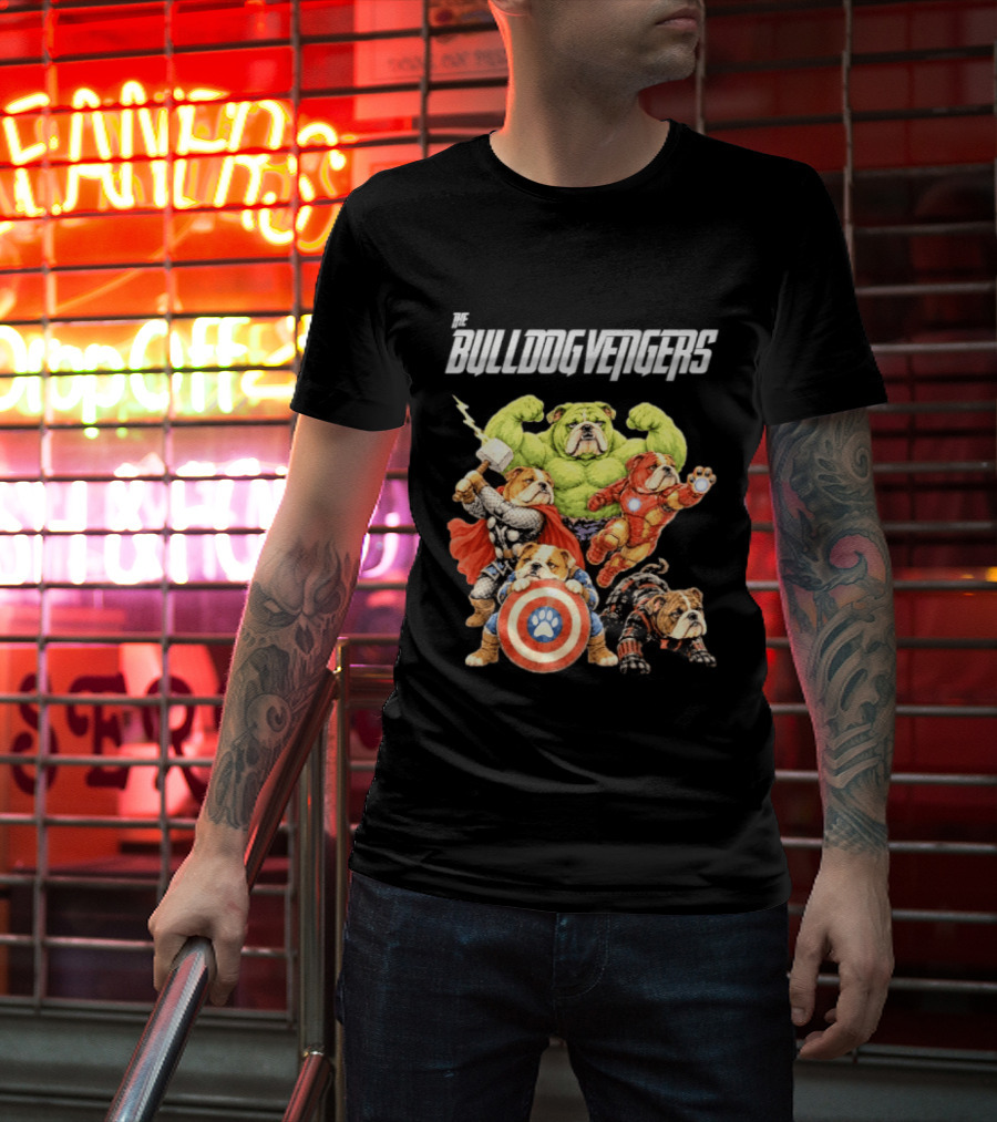 Bulldog Avengers 2026 Superhero Team Marvel T-Shirt