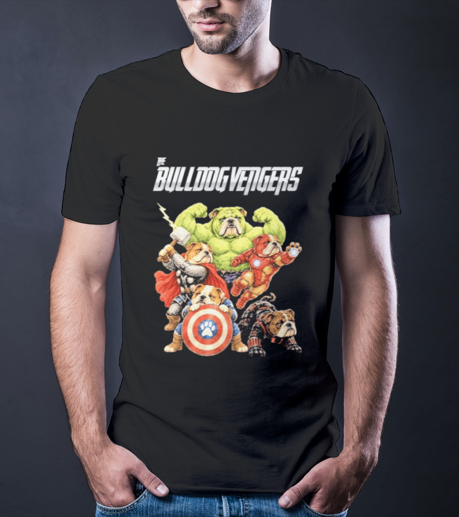 Bulldog Avengers 2026 Superhero Team Marvel T-Shirt