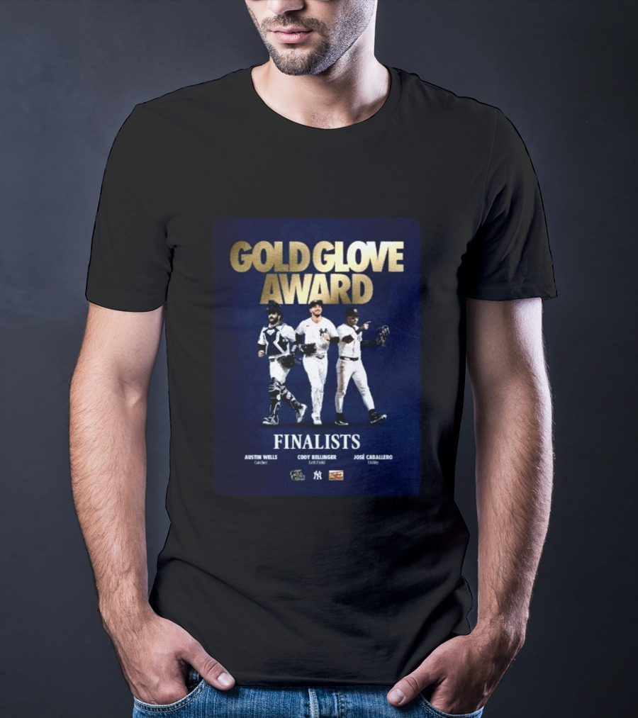 Gold Glove Award Finalists Austin Wells Cody Bellinger José Caballero 2026 Yankees Cubs Mariners T-Shirt