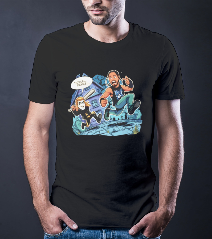 Halloween Cartoon Chase Tucker Remy Tickle Tickle Baseball Bat Haunted House T-Shirt