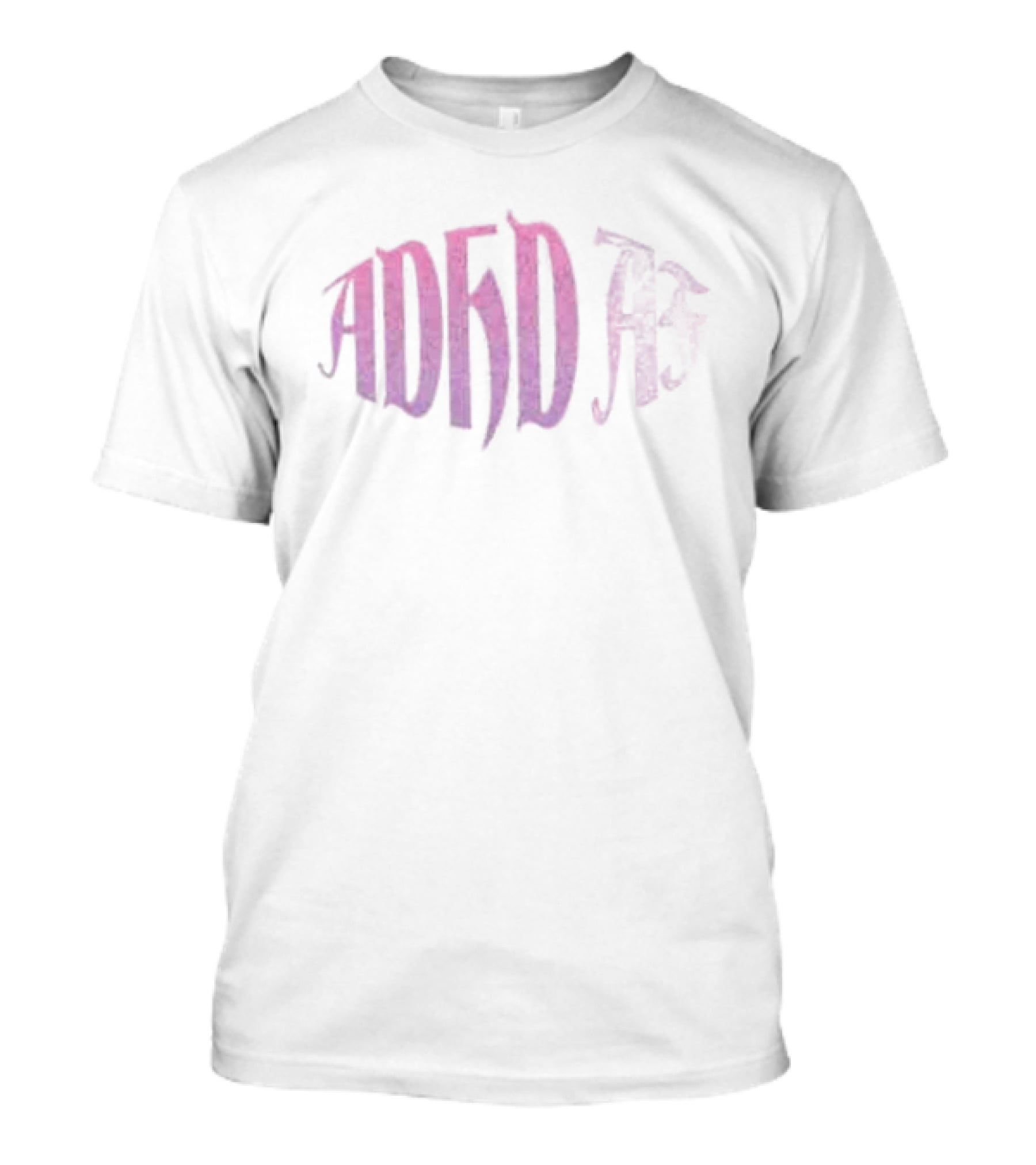 Paris Hilton ADHD AF Pink Cursive Text With Glitter Effect T-Shirt