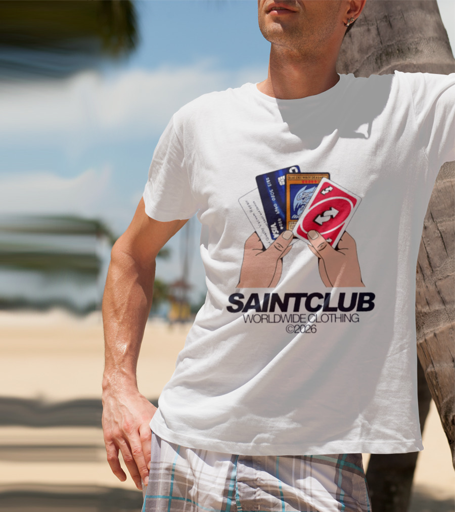 Blue Eyes White Dragon Uno Card Saintclub Worldwide Clothing 2026 T-Shirt