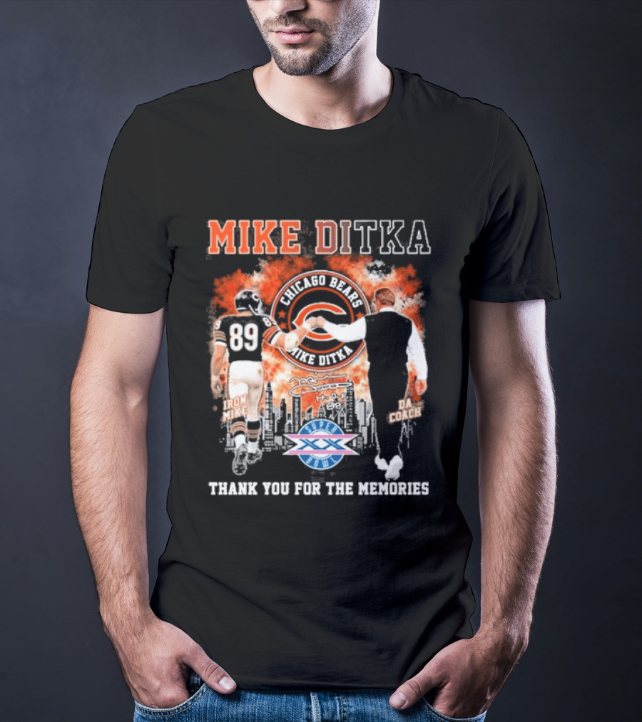Mike Ditka Iron Mike Da Coach Super Bowl Fist Bump Thank You For The Memories T-Shirt