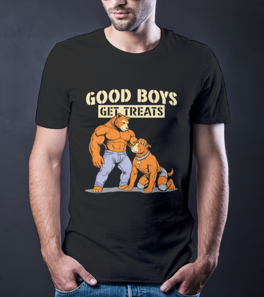 Good Boys Get Treats Pitbull Bear T-Shirt