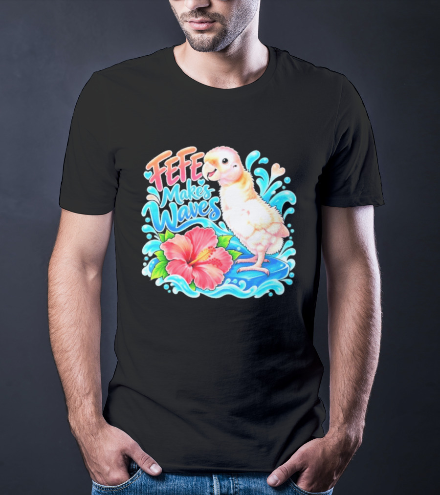 FeFe Makes Waves Parrot Hibiscus Splash Fundraiser T-Shirt