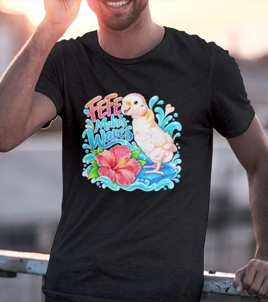 FeFe Makes Waves Parrot Hibiscus Splash Fundraiser T-Shirt
