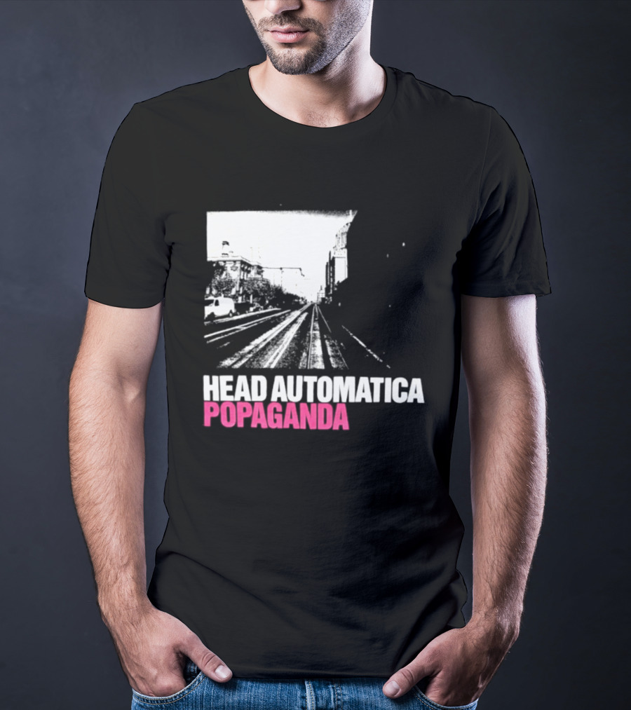 Head Automatica Popaganda Train Tracks Art Daryl Palumbo T-Shirt