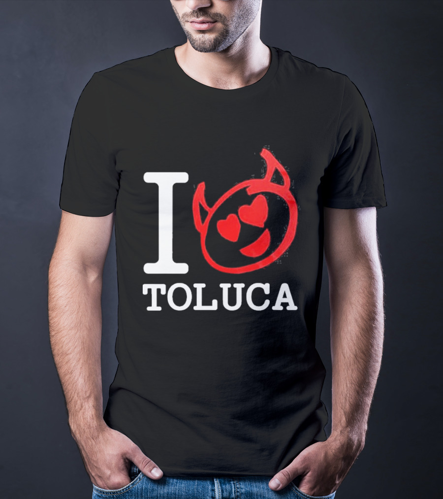 I Love Toluca FC Heart Eyes Devil Emoticon T-Shirt