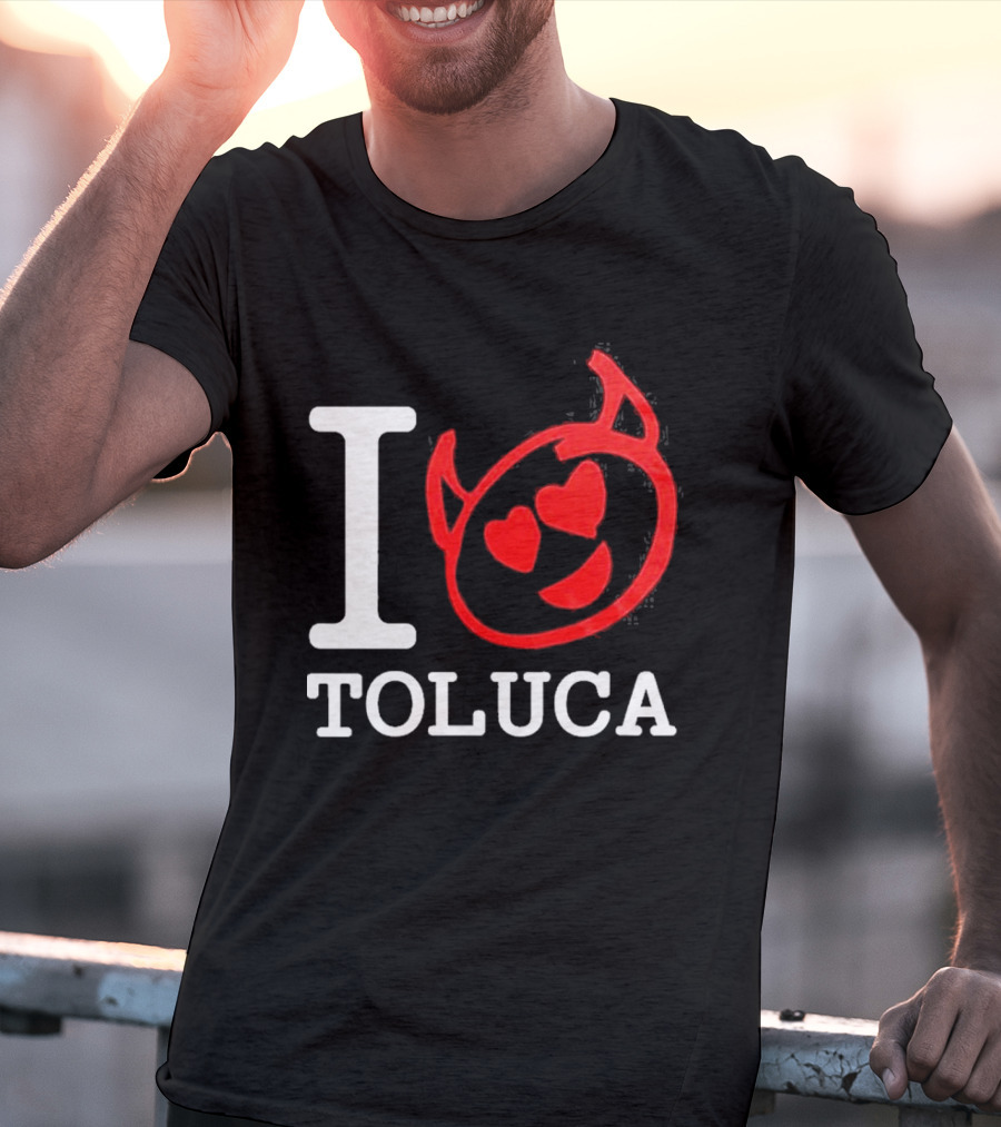 I Love Toluca FC Heart Eyes Devil Emoticon T-Shirt