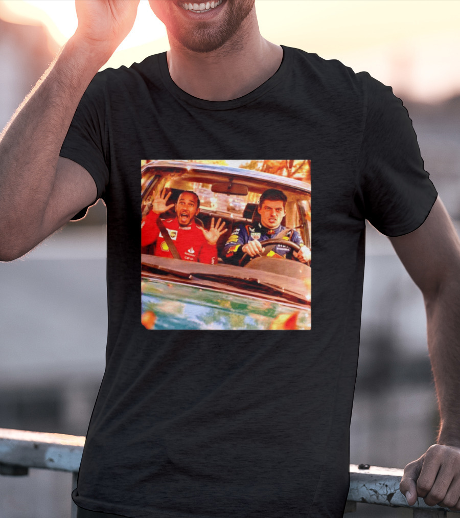 Max Verstappen Racing Scared Lewis Hamilton Passenger Scene T-Shirt