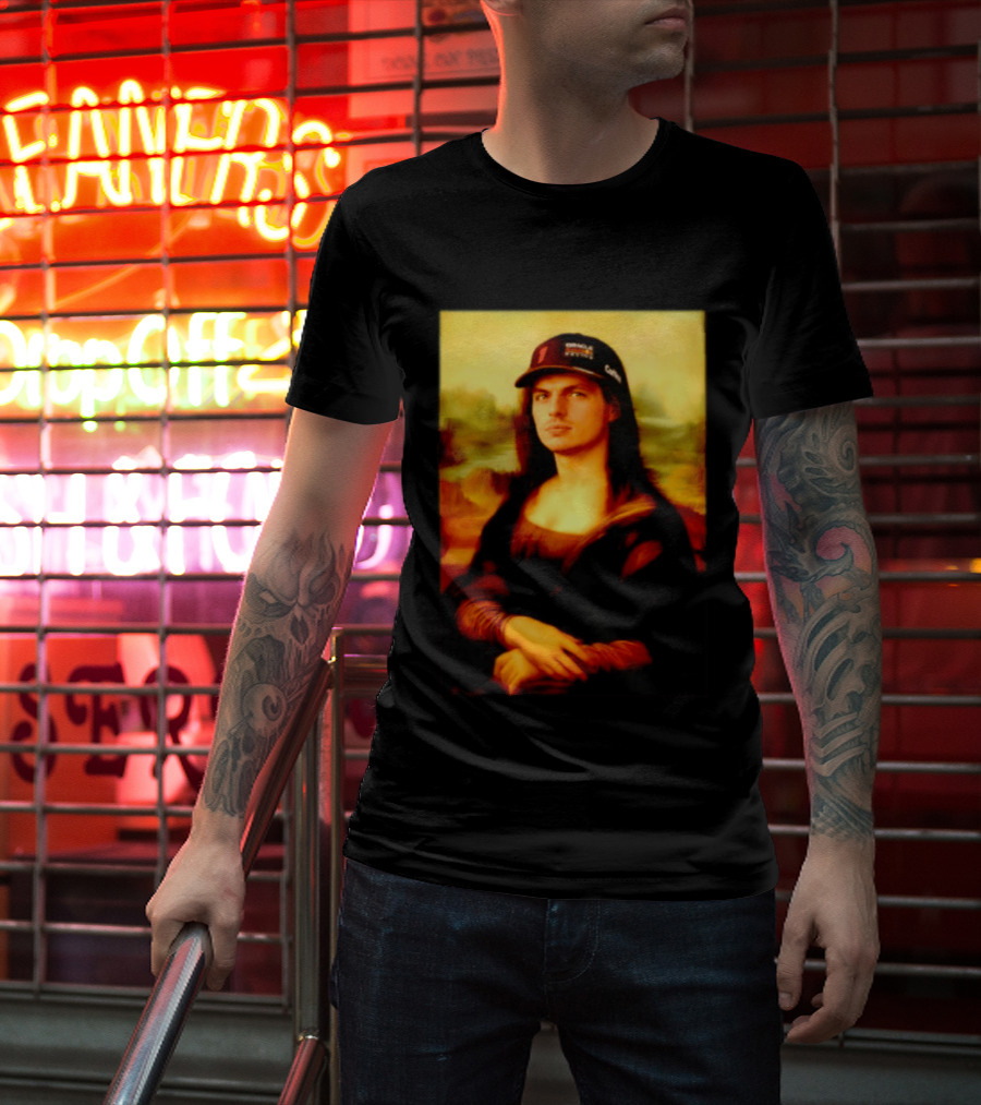 Max Verstappen Mona Lisa Meme Red Bull Racing Cap T-Shirt