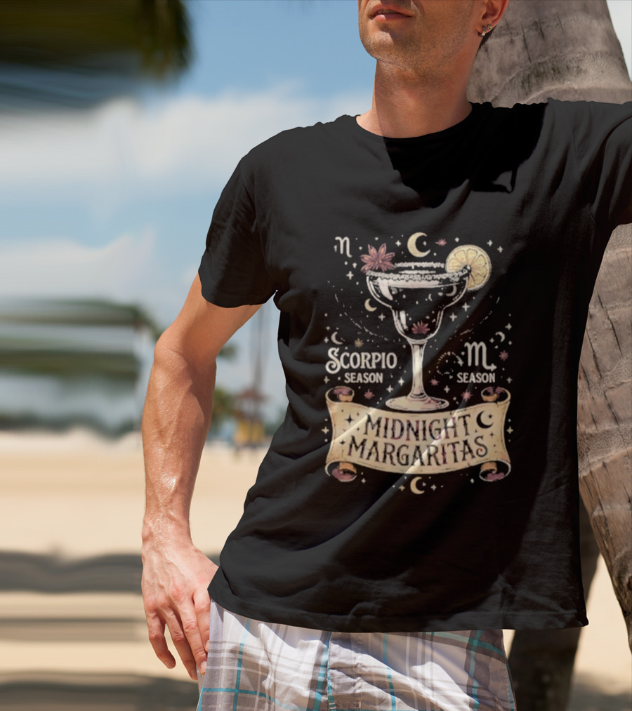 Midnight Margaritas Scorpio Season Zodiac Cocktail Aesthetic T-Shirt