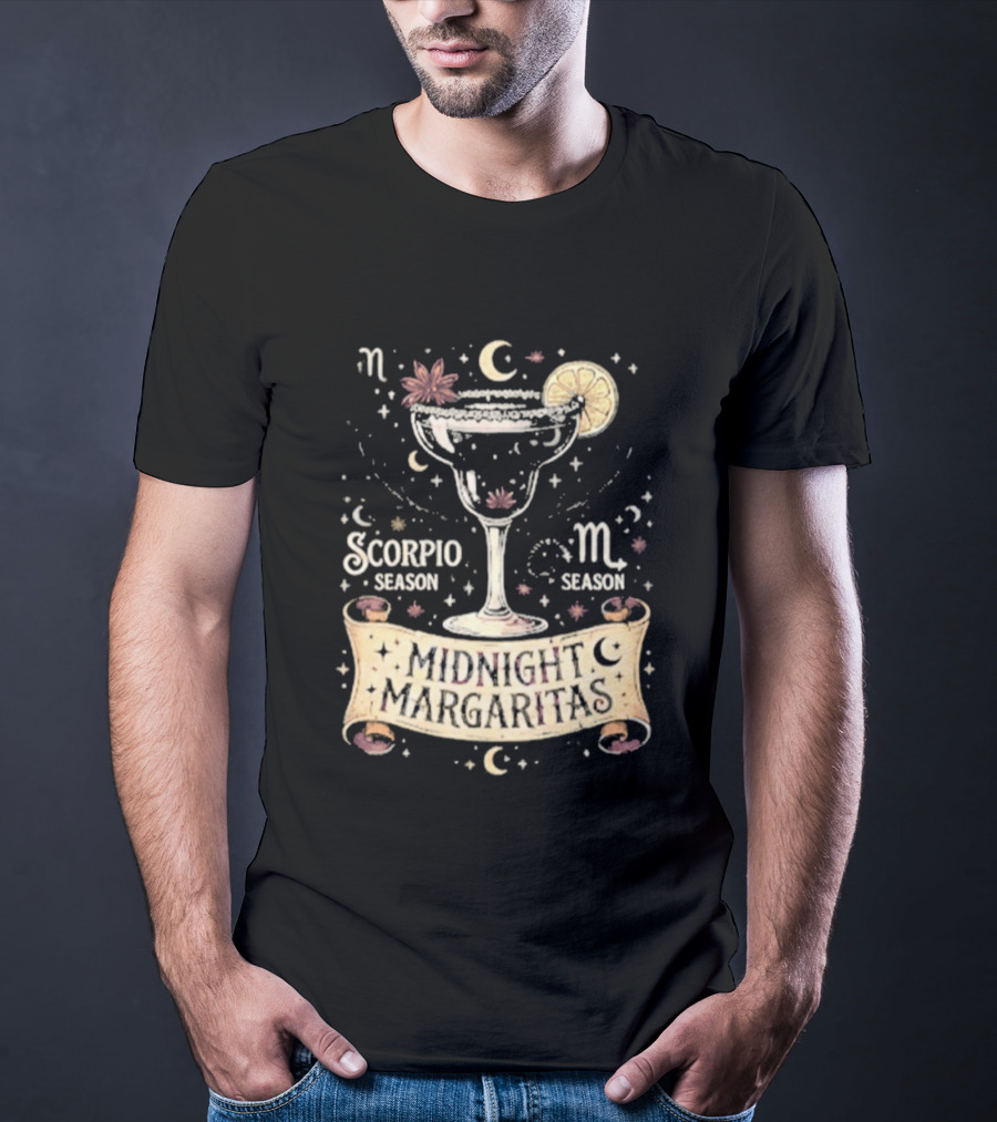 Midnight Margaritas Scorpio Season Zodiac Cocktail Aesthetic T-Shirt